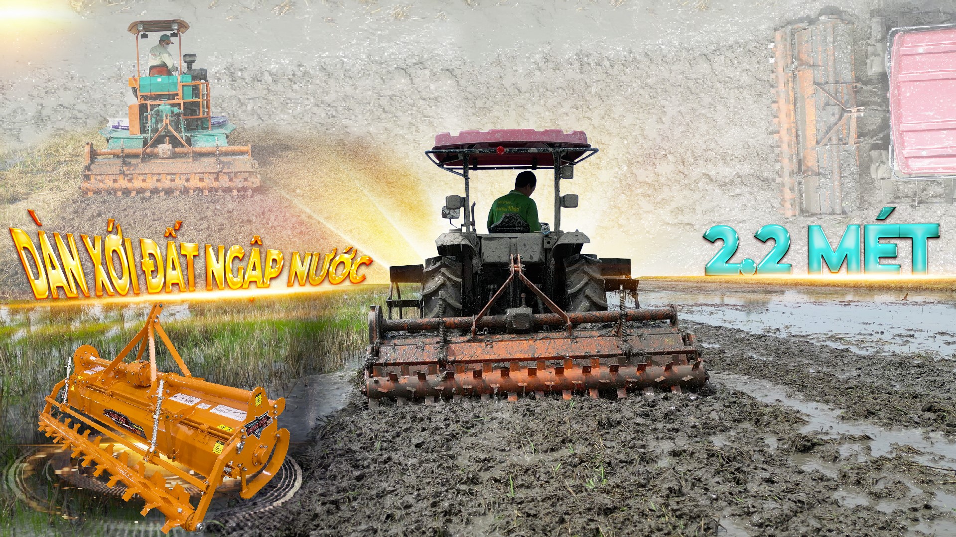 Dàn Xới Đất Ngập Nước 2.2M Phan Tấn - Xới Sâu, Vùi Rơm Rạ Tốt, Mặt Ruộng Bằng Phẳng Cho Máy Kéo!