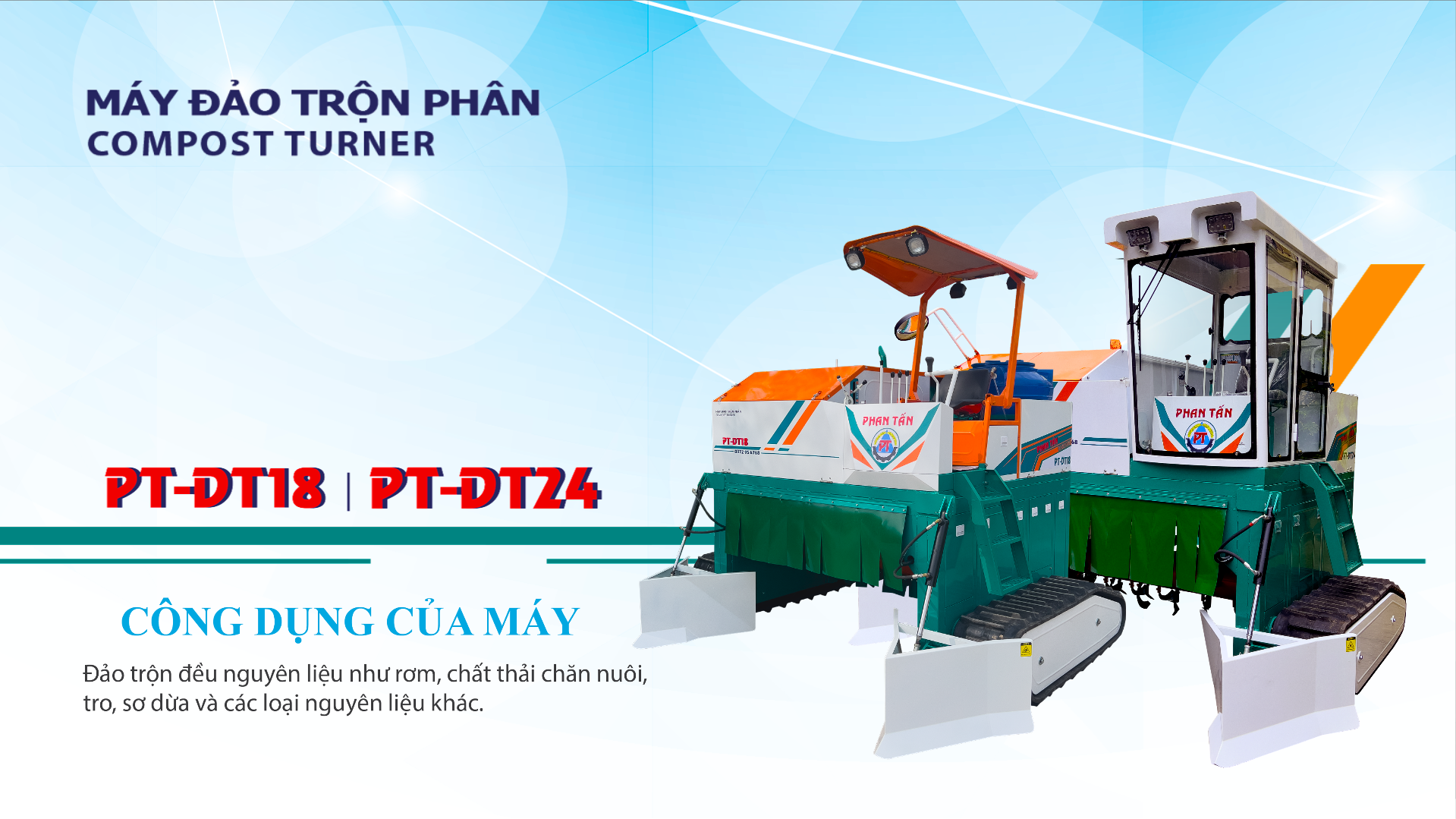 2 phiên bản đảo trộn phù hợp nhu cầu: bề rộng làm việc 1,8 mét, và 2,4 mét.