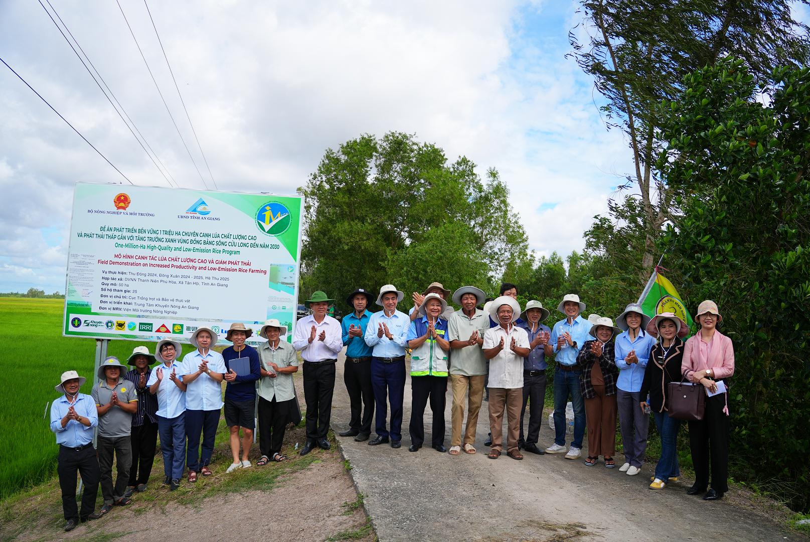 Thăm đồng đề án 1 triệu héc ta lúa, máy cuốn rơm Phan Tấn đồng hành